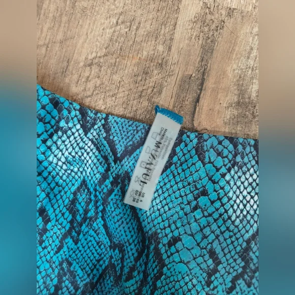 🤍NWT Zaful Blue Snakeskin Bikini Size Medium - Picture 3 of 5